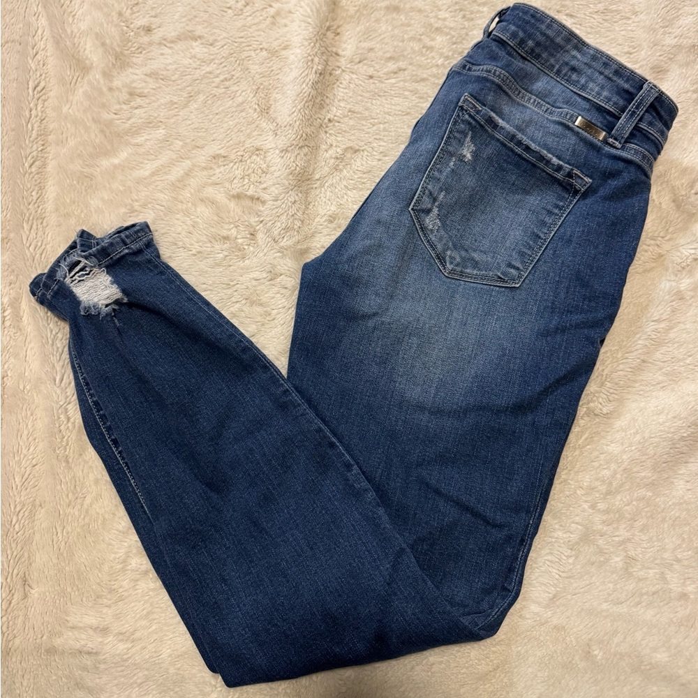 Women’s KanCan Distressed Skinny Jeans Size 13/30 Dark Wash Ripped KC8320D